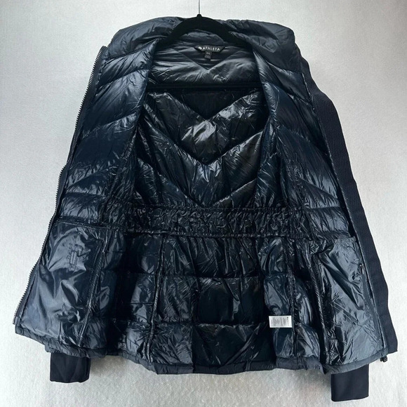 Athleta Jacket Womens 2XS Banner Peak Goose Down Puffer Full Zip Insulated Blue - Picture 2 of 12